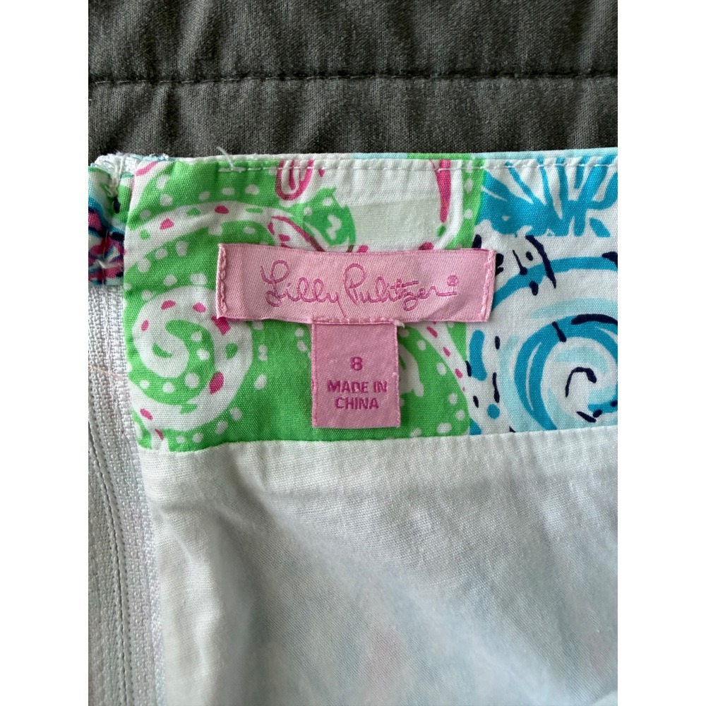 Lilly Pulitzer Patchwork Lace Trim Skort Size 8 Multicolor Coastal Print Mini - Picture 3 of 9